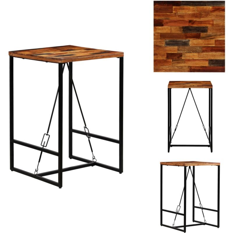 Table de bar Bois de récupération massif 70x70x106 cm - Table De Bar Industrielle - Table De Bar Design - Table De Bar Vintage - Table De Bar