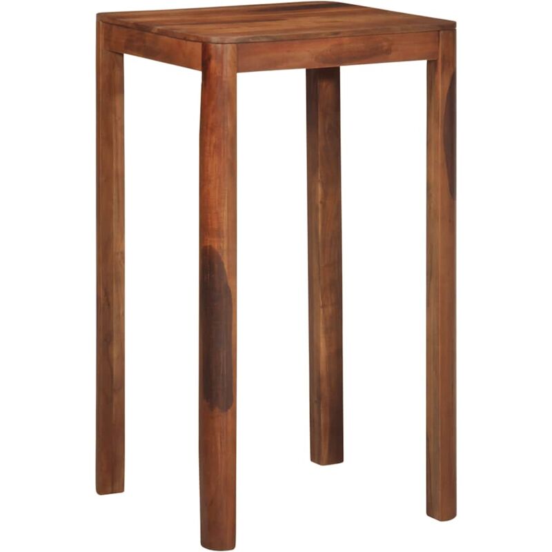 Vidaxl – Table de bar bois massif d'acacia 60 x 60 x 107 cm – Finition couleur miel – Assemblage requis – Pour intérieur et extérieur