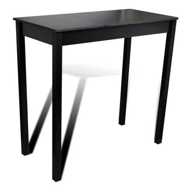 Table haute de bar bois et pin massif noir Ylago 115cm