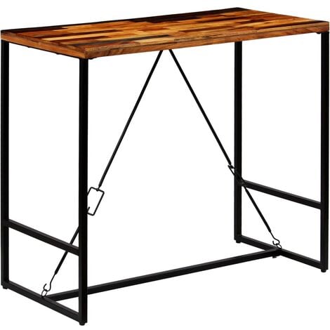 Table haute mange debout Lunds 60X120x110cm métal blanc-plateau bois - RETIF