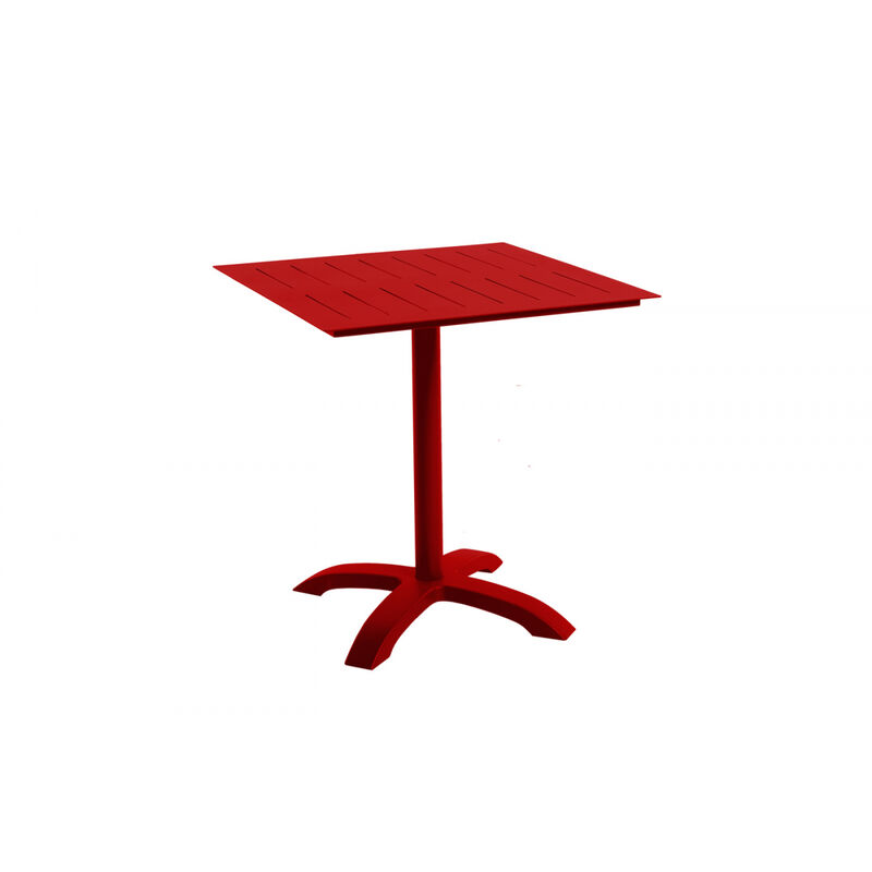 Table De Jardin Carrée 2 Personnes Bistrot Inari Rouge Aluminium 70x70CM - Meuble de jardin - Rouge