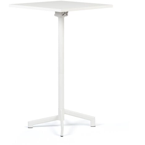 Table de bar carrée 60x60 cm pliable et convertible en 2 hauteurs en acier Dely SKLUM Blanc