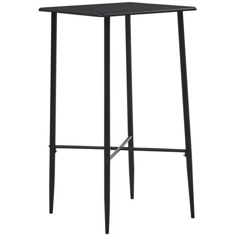 Table de bar carrée bois et pieds métal noir Anivu 60 cm
