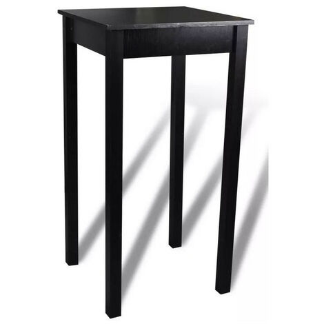 Table de bar carrée bois et pin massif noir Ejjie 55 cm