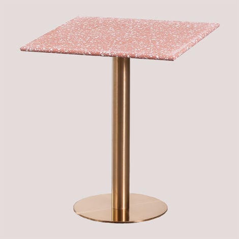 SKLUM Table de Bar Carrée en Terrazzo (60x60 cm) Malibu