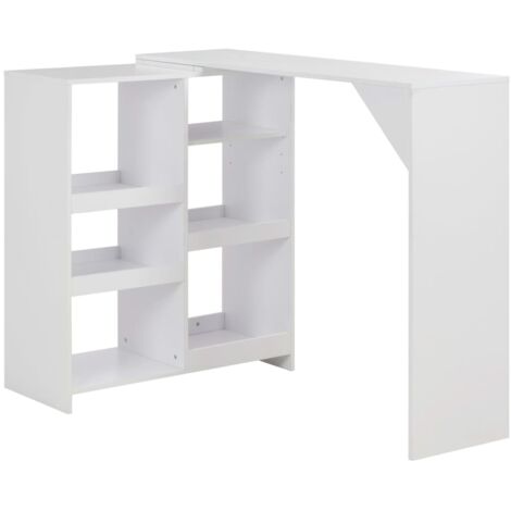 Table de bar Comptoir de Cuisine, Table de Cuisine, avec tablette amovible Blanc 138x39x110 cm Chic-685176