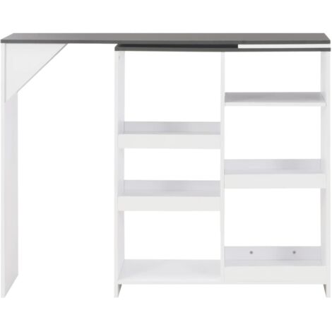 Table de bar Comptoir de Cuisine, Table de Cuisine, avec tablette amovible Blanc 138x39x110 cm Chic-844496
