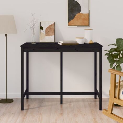 Table de bar Comptoir de Cuisine, Table de Cuisine, Noir 140x80x110 cm Bois massif de pin Chic-196017 - Noir