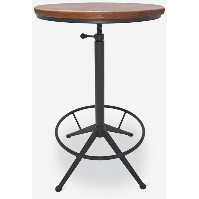 Table de bar cuisine ronde style industriel vintage réglable Girus