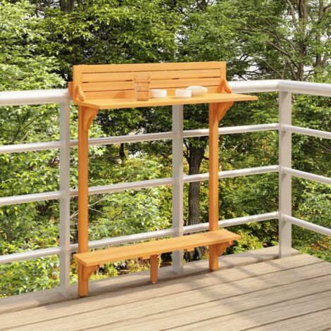 Table de bar de balcon Table haute  90x37x122,5 cm Bois d'acacia massif 87964