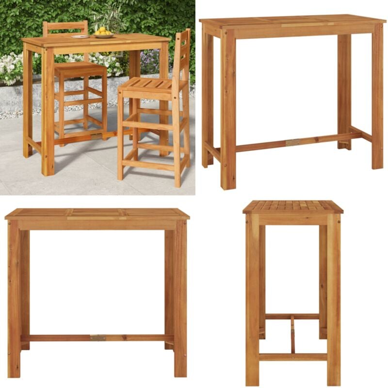 Table de bar de jardin 120x60x105 cm Bois d'acacia solide - Table De Bar - Table De Jardin - Acacia - Meubles De Jardin - Table Bistro - Home & Living