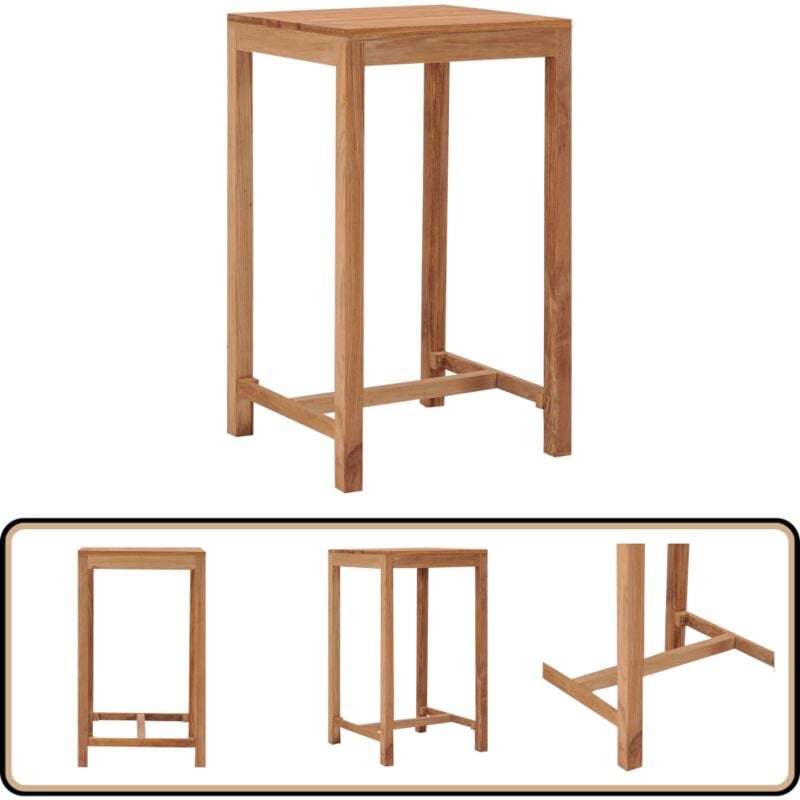 Table de bar de jardin 60x60x105 cm bois de teck solide - Table De Jardin - Table De Bar - Teck Massif - Mobilier De Jardin - Meubles De Jardin