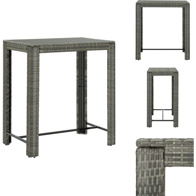 Vidaxl - Table de bar de jardin Gris 100x60,5x110,5 cm Résine tressée - Table De Bar - Table De Jardin - Mobilier De Jardin - Table Extérieure