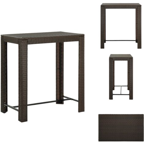 Table de bar de jardin Marron 100x60,5x110,5 cm Résine tressée - Table De Bar - Mobilier De Jardin - Table Extérieure - Table Design - Table En Résine Tressée