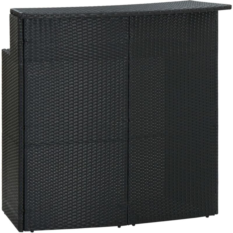 Table de bar de jardin Noir 120x55x110 cm Résine tressée