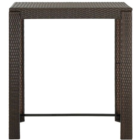 Table de bar de jardin  Table d'extérieur Marron 100x60,5x110,5 cm Résine tressée