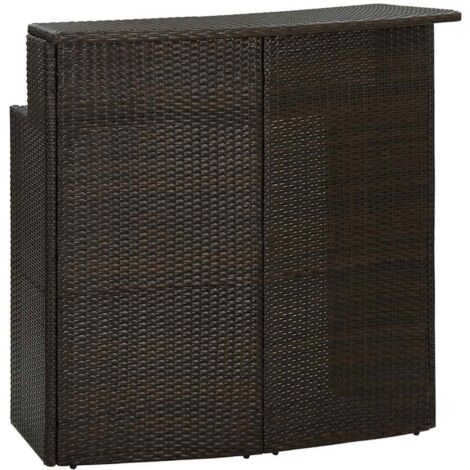 Table de bar de jardin,Table de haut,Table de salle à manger Marron 120x55x110 cm Résine tressée -42931
