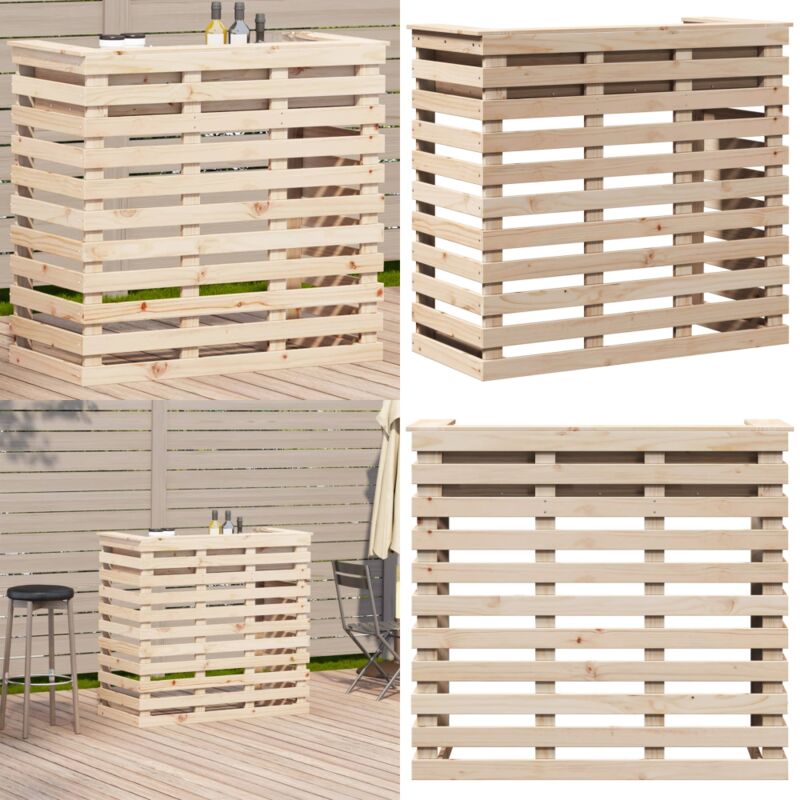 Table de bar d'extérieur 113,5x50x103 cm bois massif de pin - Table De Bar Extérieur - Table De Jardin - Mobilier De Jardin - Table En Bois Massif