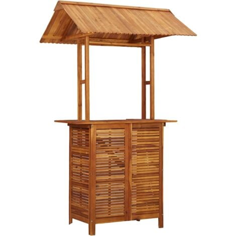 Table de bar d'extérieur avec toit 113x106x217 cm Bois d'acacia vidaXL