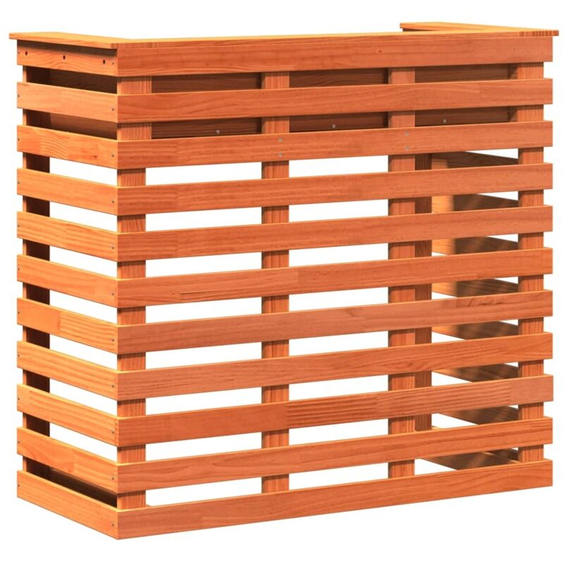 Table de bar d'extérieur cire marron bois massif de pin