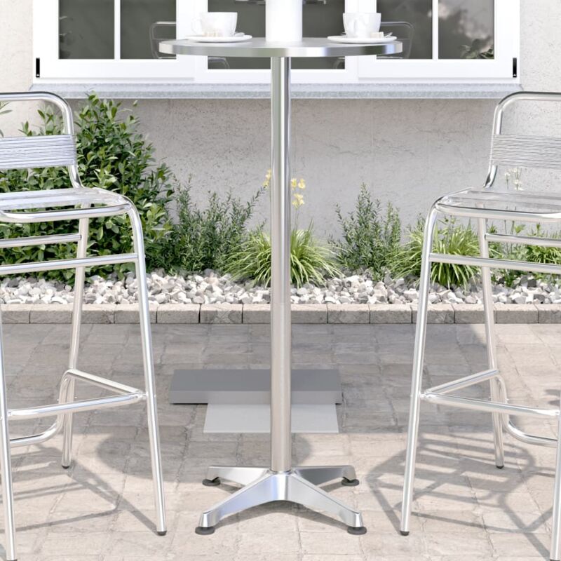 Table de bar d’extérieur réglable en hauteur aluminium vidaXL