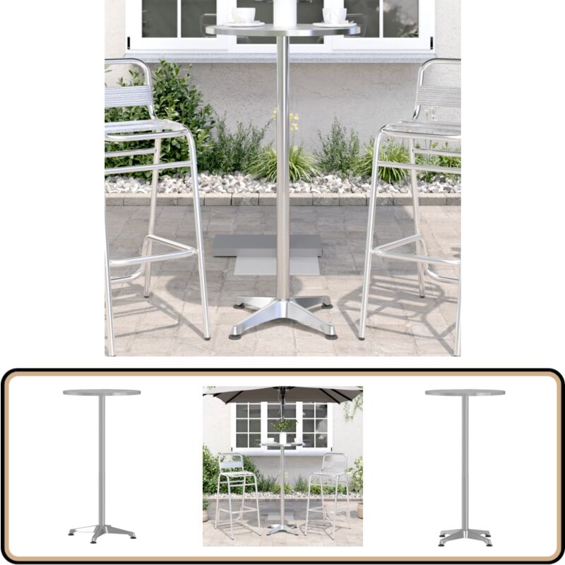 Table de bar d'extérieur réglable en hauteur aluminium - Table De Bar - Table Extérieure - Table Bistro - Mobilier De Jardin - Table Ajustable