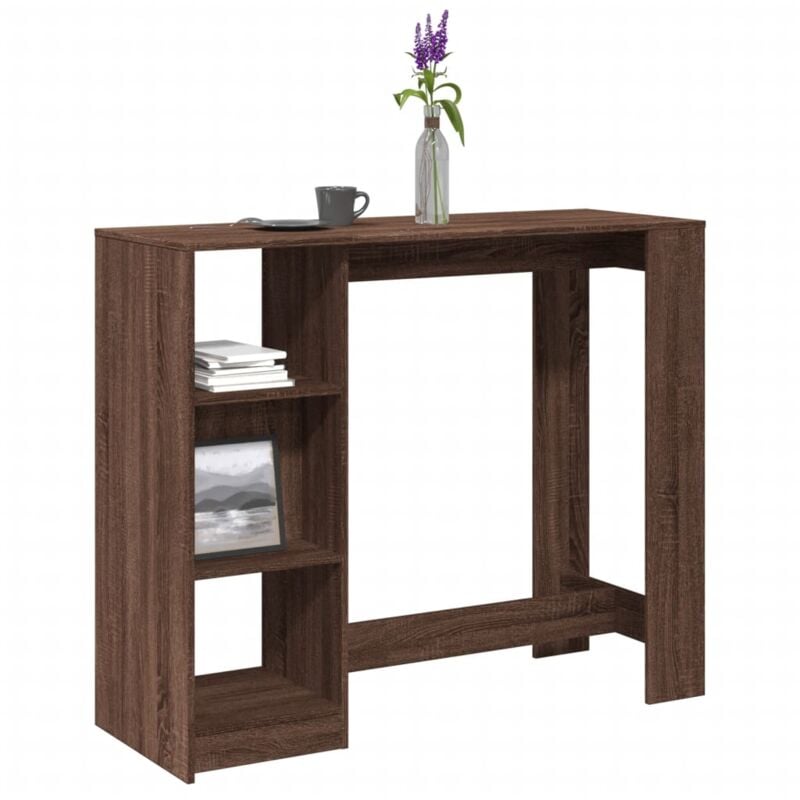 Vidaxl - Table de bar avec étagère chêne marron bois d'ingénierie
