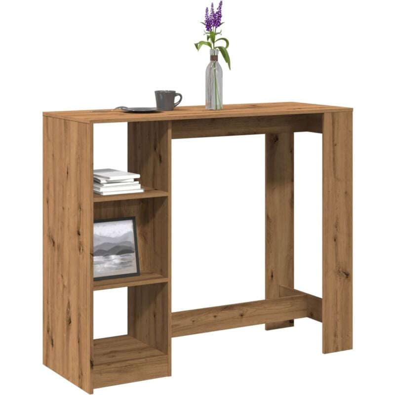 Vidaxl - Table de bar avec étagère chêne artisanal bois d'ingénierie