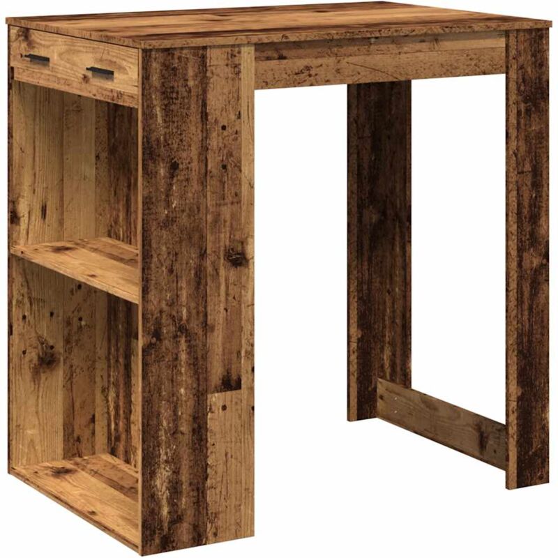 Table de bar vieux bois 102x70x103,5 cm bois d'ingénierie vidaXL