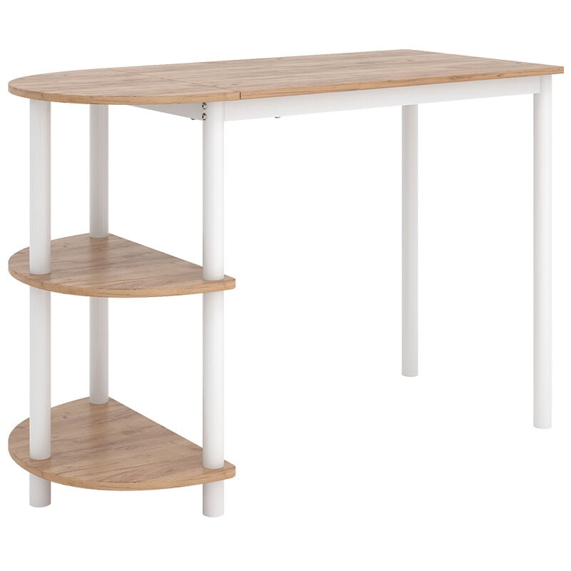 Vicco - Table de cuisine Freetown, Chêne doré/blanc, 110x50cm avec étagères ouvertes