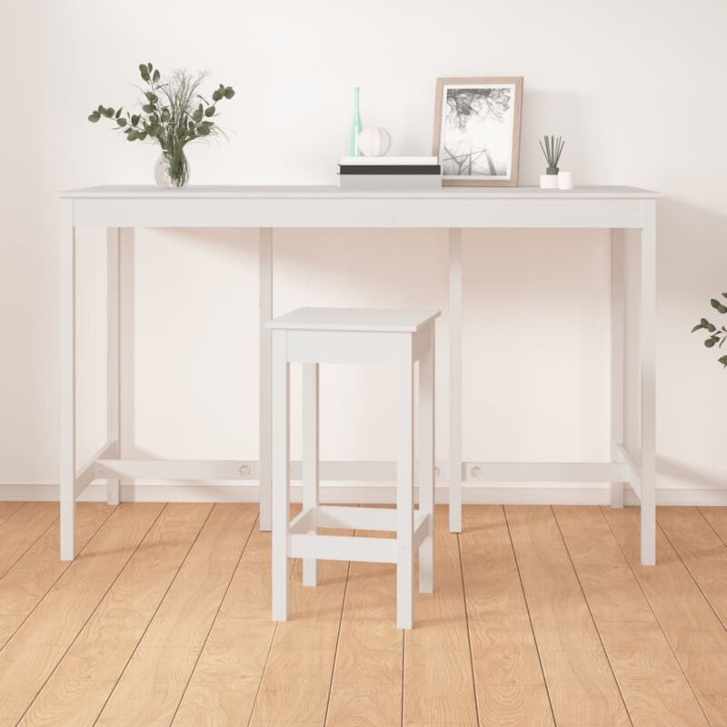 Vidaxl - Table de bar Blanc 180x80x110 cm Bois massif de pin
