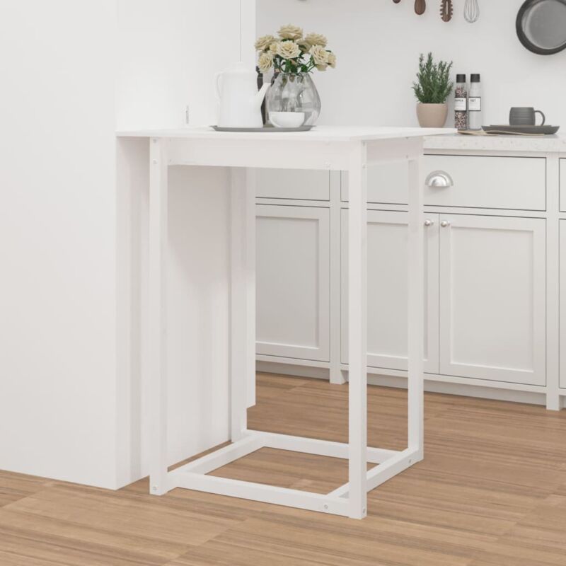 Vidaxl - Table de bar Blanc 80x80x110 cm Bois massif de pin
