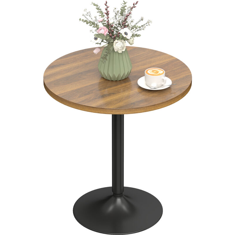 Table de bar - HOMCOM - table haute cuisine mange-debout - pieds antidérapants - 60 cm - panneaux de particules - noyer