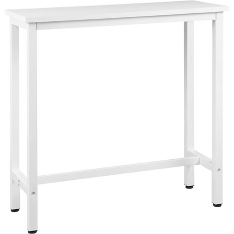 Table de Bar industriel  WOLTU, avec Cadre en Métal, Table de bistrot, Table à Manger Plateau en aggloméré 100x40x100cm, Blanc