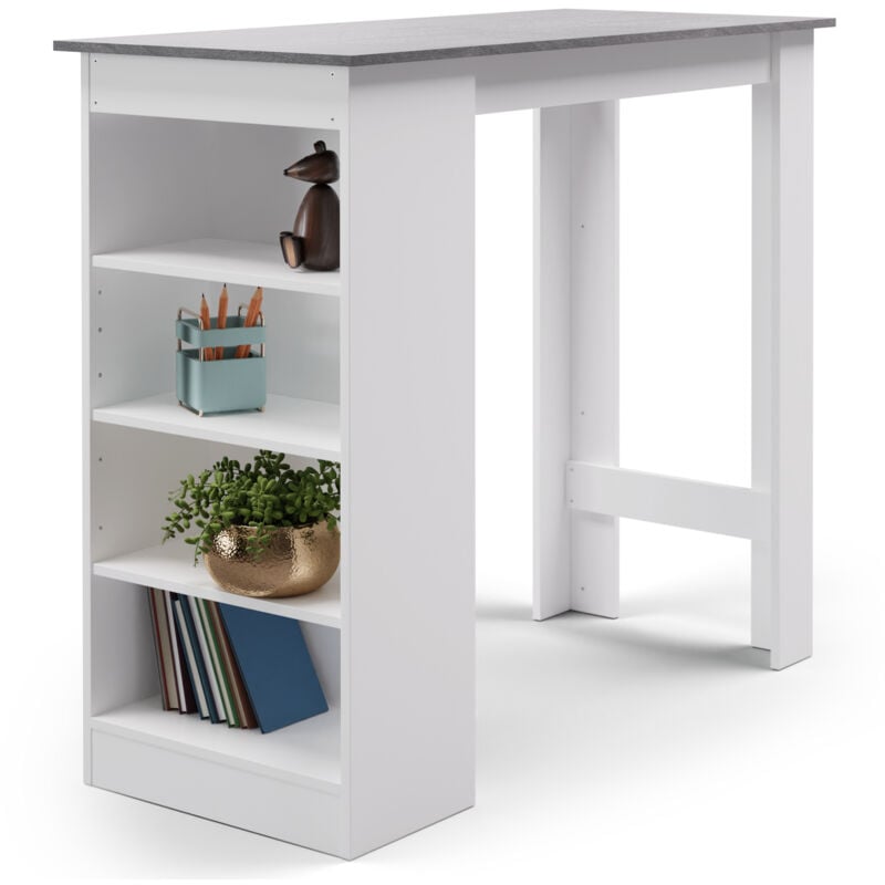 Blumfeldt - Table de bar Klarstein table de bar pour cuisine table en bois massif 110 cm table de bar bistro & bar rectangulaire petite table de bar