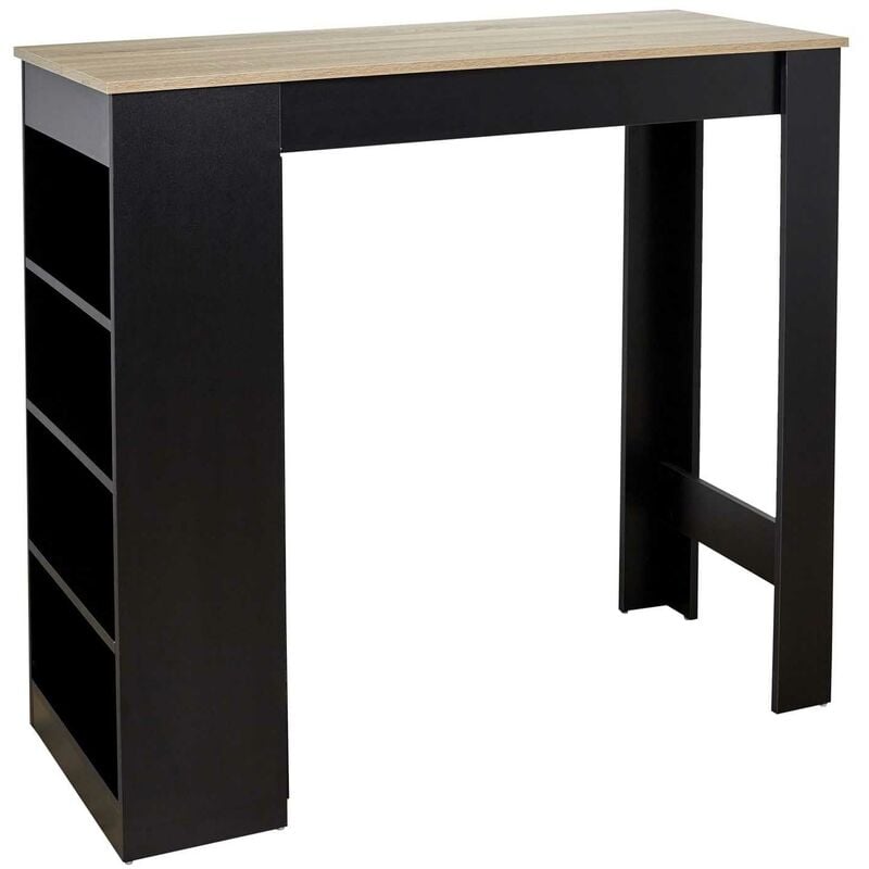 Table de bar mange debout avec 4 niches de rangement en mdf