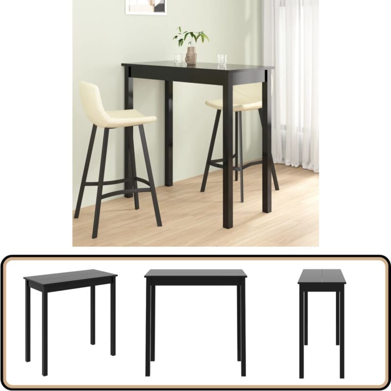 Vidaxl - Table de bar mdf noir 115x55x107 cm - Table Basse - Table Ronde - Table Extensible - Table Repas - Meubles Salon