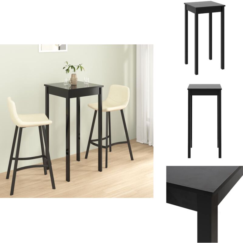 Vidaxl - Table de bar mdf noir 55x55x107 cm - Table De Bar - Table Haute - Mobilier Moderne - Table Contemporaine - Table Noire