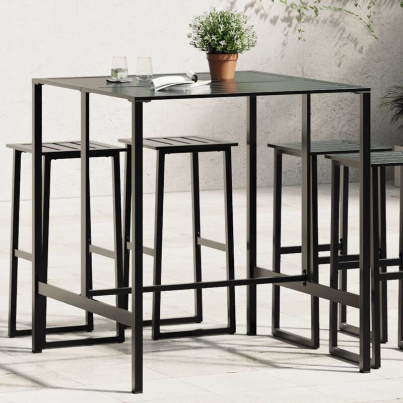 Vidaxl - Table de bar noir 100x100x110 cm acier enduit de poudre