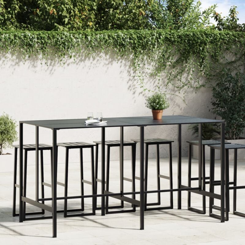 Vidaxl - Table de bar noir 200x100x110 cm acier enduit de poudre