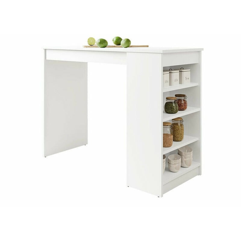 Mobilier1 - Table de bar Comfivo 259, Blanc, 102x50x115cm, Stratifié
