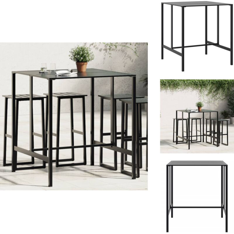 Vidaxl - Table de bar noir 100x100x110 cm acier enduit de poudre - Table De Bar - Table D'appoint - Mobilier De Jardin - Table Extérieure - Table