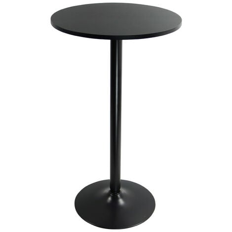 Table de Bar Ronde 60cm Table de bistrot Table de Bar Table d'appoint - Noir 106cm H - KKTONER