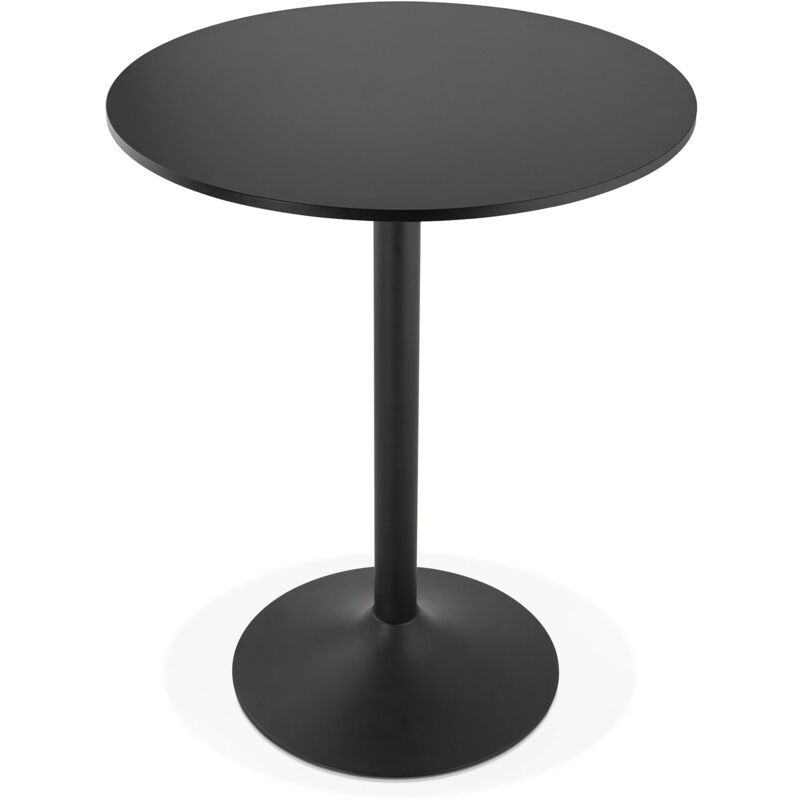 M&s - Table de bar ronde 90 cm en bois noir et métal noir - barman