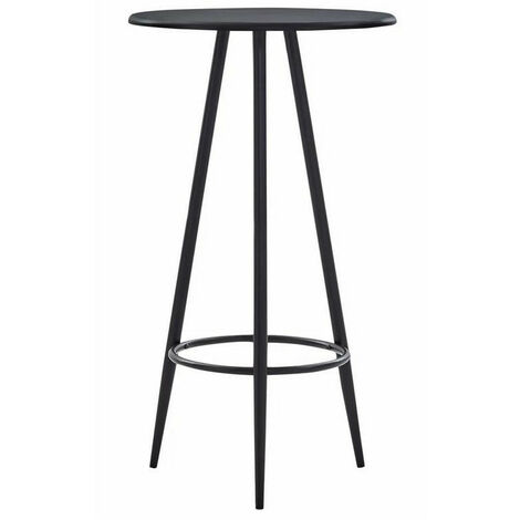 Table de bar ronde bois et pieds métal noir Akira D 60cm