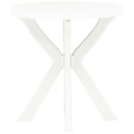 Table de bar ronde plastique blanc Bouka