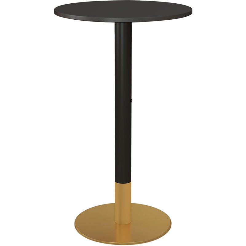 Homcom - Table de bar ronde table bistro mange-debout style contemporain noir