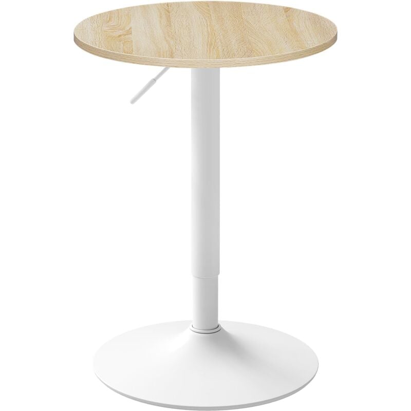 Woltu - Table de Bar Ronde Meuble Exterieur, avec Base en Acier, Plateau pivotante à 360°, Hauteur réglable de 70 à 91 cm, 52x52x91cm