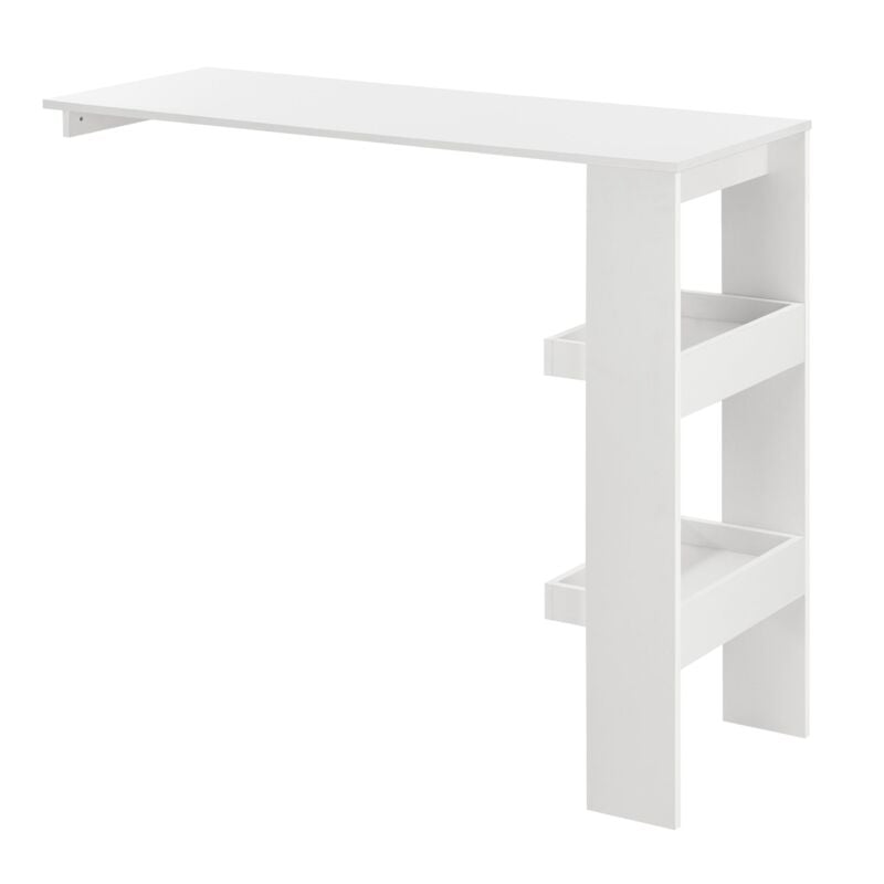 Table de bar stylée bistrot 120 cm blanc