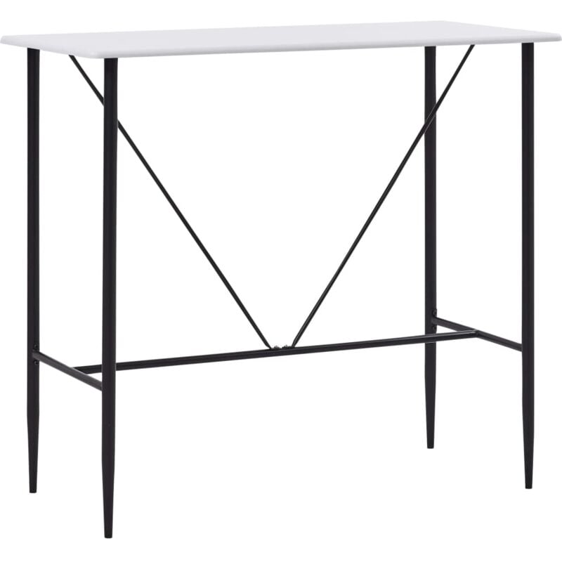 Table de bar, Table haut, Table de cuisine blanc 120 x 60 x 110 cm mdf togp14151 design in